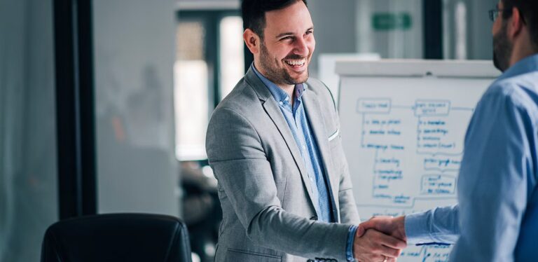 strategic business partnership handshake